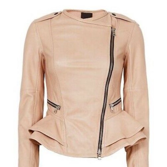 Marissa Webb Jackets & Blazers - Marissa Webb Lamb Leather Shane Peplum Jacket